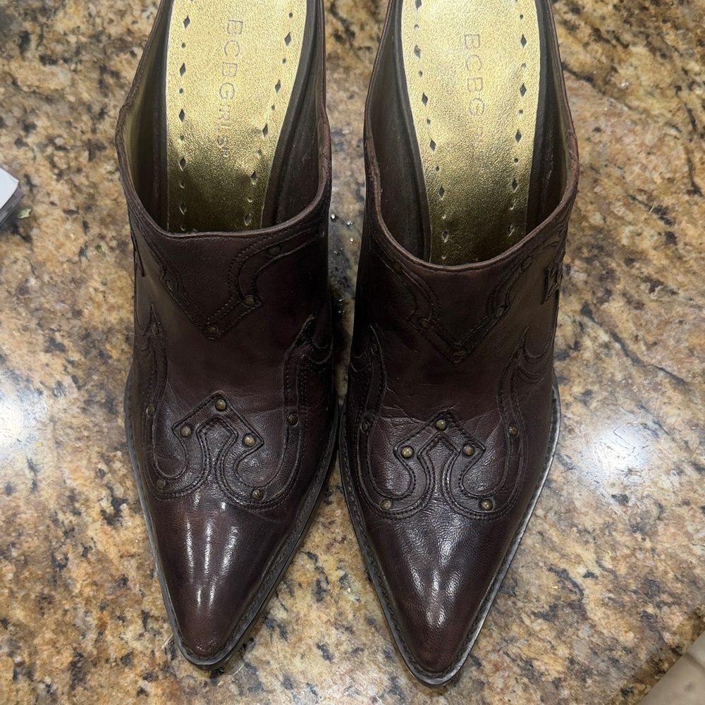 BCBG Women's Dark Brown Ankle Booties